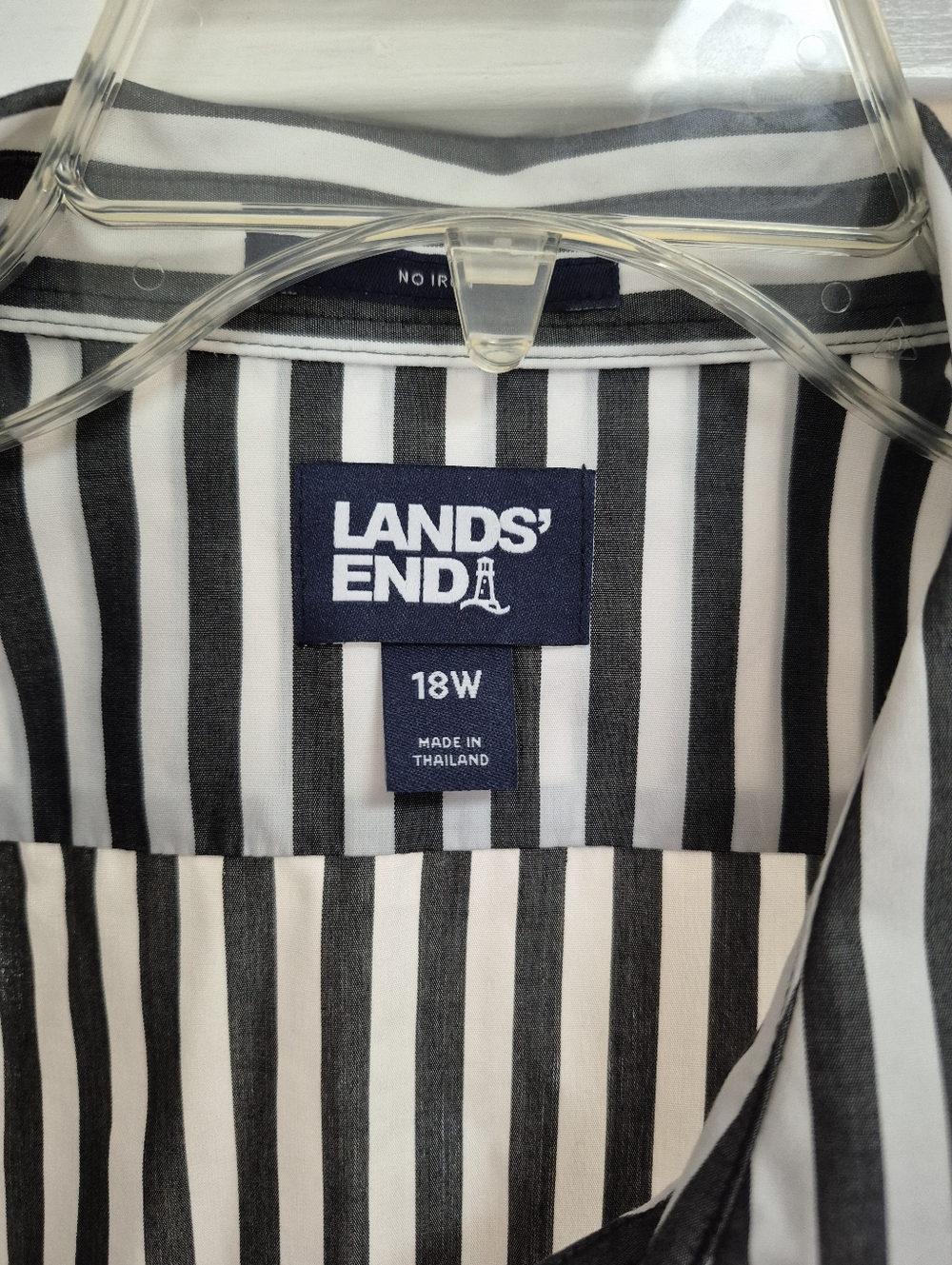Lands End Vetical Stripe Blouse 18 W - Picture 2 of 5